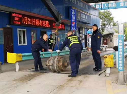 檢測(cè)站地磅檢定現(xiàn)場(chǎng)